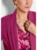 GOLDNER Kurzgröße:  Blaue leichte Jacke mit Schalkragen, Halbarm in pink