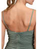 Vera Mont Abendkleid mit Wasserfallausschnitt in Dark Green/Grey