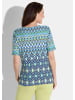 GOLDNER Kurzgröße:  Shirt in blau / hellgrün / weiß / gemustert