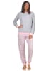 NORMANN Frottee Pyjama langarm Bündchen und Pinguin Stickerei - 50006 in Grau