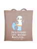 Mr. & Mrs. Panda Tragetasche Panda Bauchtanz mit Spruch in Braun Pastell