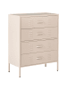 Beliani Büroschränke ENAGO in Beige - (W) 80 x (H) 102 x (L) 40 cm
