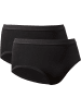Con-ta Baumwolle, Feinripp Taillenslip 2er-Pack in schwarz