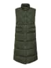 ONLY Lange Steppweste Winterjacke ohne Ärmel in Khaki