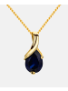 Diamant L'éternel Halskette mit Anhänger aus 375 Gelbgold mit Saphir