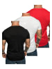 Amaci&Sons 3er-Pack T-Shirts 3. TACOMA in (Rot + Weiß + Schwarz)