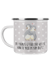 Mr. & Mrs. Panda Kaffeebecher Pinguine Kuscheln mit Spruch in Grau Pastell