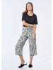 GOLDNER Midi-Hose floral mit weitem Bein in sand / blau / orange / gemustert