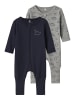 name it 2er-Pack Schlafanzug in Grey Melange