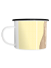 Mr. & Mrs. Panda XL Emaille Tasse Katze Sitzen ohne Spruch in Gelb Pastell