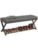 HOMCOM Schuhbank-112L x 37B x 47H cm-Dunkelgrau