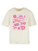 F4NT4STIC Ladies Everyday Tee Retro Valentinstag Herz Rainbow Fruits in Whitesand