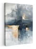 MuchoWow Leinwand Bilder Abstrakte Kunst gold grau