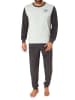 NORMANN langarm Frottee Pyjama Rundhalsschnitt & Bündchen - 82446 in dunkelgrau