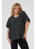 KAFFE curve Kurzarm-Bluse KCgina Regular fit in Black/Chalk dot