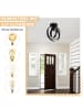 ZMH Deckenleuchte 1-flammige E27 in schwarz Flurlampe Ø24cm Metall 360° drehbar