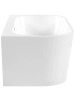Beliani Badewanne HARVEY in Weiß/Silber - (W) 80 x (H) 59 x (L) 170 cm