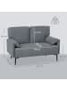 HOMCOM 2-Sitzer-Sofa in Grau 127L x 72B x 84H cm