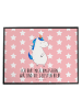 Mr. & Mrs. Panda Schreibtischauflage Einhorn Mann mit Spruch in Rot Pastell