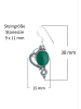 mantraroma 925er Silber - Ohrringe (L) 15 x (B) 38 mm mit grüner Onyx
