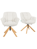 DUBI Möbel 2er-Set: Bürostuhl Mika-Iven in Creme - (B)65 x (H)82 x  (T)66 cm