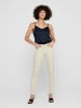 ONLY Skinny Fit Ankle Jeans ONLBLUSH Denim Hose Fransen in Creme