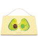 Mr. & Mrs. Panda Schild Avocado Pärchen ohne Spruch in Gelb Pastell
