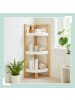 relaxdays Bambus-Eckregal "3 Ablagen" in Natur/ Weiß - (B)23 x (H)77 x (T)23 cm