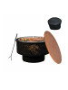 relaxdays Feuerschale in Schwarz/ Natur - (H)43 x Ø 66 cm