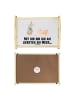 Mr. & Mrs. Panda Holz Tablett Hasen Muschel mit Spruch in Grau Pastell