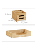 relaxdays Schreibtisch Organizer in Natur - (B)12,5 x (H)9,5 x (T)15 cm