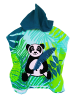 Le Comptoir de la Plage Mikrofaser-Poncho/Strandtuch "Panda" in Blau