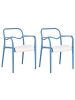 Beliani 2er-Set Esszimmerstuhl THASOS in Blau/Beige