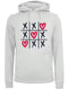 F4NT4STIC Hoodie Valentinstag Herz Tic Tac Toe in grau meliert