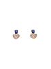 myMo Women Stud Earrings in Rose Gold Navy