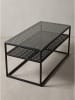 KADIMA DESIGN Couchtisch rechteckig, transparentes Einscheibensicherheitsglas in Schwarz