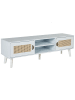 Beliani TV-Möbel PARTON in Weiß/Beige - (W) 140 x (H) 45 x (L) 39 cm
