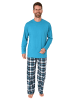 NORMANN Schlafanzug lang FlanellHose - 74962 in türkis