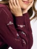 Sieh an! Ajour-Pullover in bordeaux