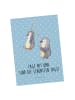 Mr. & Mrs. Panda Grußkarte Pinguin Oma schaukeln mit Spruch in Blau Pastell