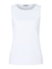 More & More Stretch-Basic-Top, Vorderteil gedoppelt in white