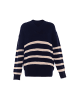 VINAJA Women Sweater in Marine Wollweiss