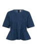 CULTURE Kurzarm-Bluse CUmai Feminine in Dark Blue Wash