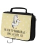 Mr. & Mrs. Panda Schminktasche Sommer Meer Strand mit Spruch in Gelb Pastell