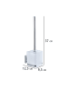 Wenko Vacuum-Loc WC-Garnitur Quadro Edelstahl in Silbern, 12,5 x 37 x 9,5 cm