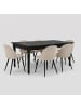 ebuy24 Essgruppe Amaretta Schwarz,Beige 180 x 100 cm