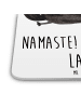Mr. & Mrs. Panda Coaster Stinktier Yoga mit Spruch in Weiß