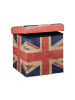 relaxdays Sitzhocker Union Jack in Rot/Blau - (B)38 x (H)38 x (T)38 cm