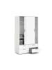 ebuy24 Kleiderschrank Line Weiß 121 x 60 cm