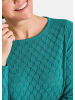 GOLDNER Ajourpullover Strickpullover mit Wabenstruktur in smaragd